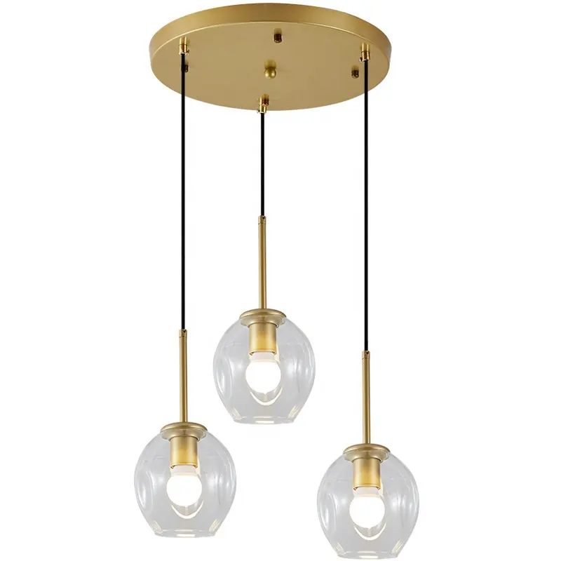 Modern minimalist coffee bar glass pendant lamps clothing store restaurant 3 glass pendant lighting