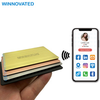 Tarjeta de Visita NFC Híbrida de Metal Mate Oculta con Protección RFID
