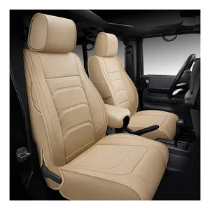 Ensemble complet de housses de siège de voiture personnalisées en cuir de haute qualité pour Jeep Wrangler JK/JL 4 portes 2007-2010 housse de coussin de véhicule étanche