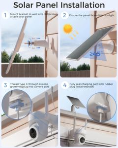 Kit de Sistema de Seguridad 4G para el Hogar con Alimentación Solar, Visión Nocturna 4K, Cámara de 4 Canales y Base con 64 GB de Almacenamiento Local para Exteriores - Product Image 3