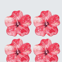 Assiettes décoratives de mariage en mélamine de 10 pouces en forme de fleur d'hibiscus tropicale pour desserts, apéritifs et fruits
