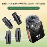 Ensemble de microphones cravate sans fil 4-en-1 avec affichage de la batterie, micro cravate à réduction de bruit pour diffusion en direct et vidéo sur téléphone