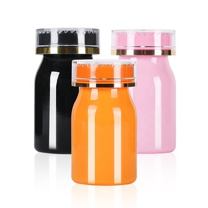 Botella de PET vacía de plástico rosa, naranja y negro de 100ml, contenedor de grado alimenticio, botella de plástico para pastillas, tapa de seguridad CRC - Product Image 2