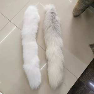 Llavero con cola de piel de zorro blanco natural teñido de gran venta - Product Image 2