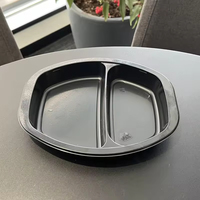 Barquette alimentaire jetable en PP à 2 compartiments, thermoscellable et compatible four, 500ml-1100ml, marque YAMAT, vente en gros