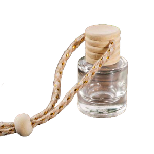 5ml 8ml 12ml Square Cylinder Transparent Screen Printed Car Air Freshener Empty Glass <b>Bottle</b> Wooden Cap Hanging Perfume <b>Bottle</b> - Product Image 5