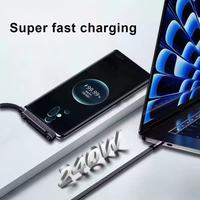 Cable de Carga Súper Rápida de 240W Tipo-C de Nailon Multifuncional con Soporte para Teléfono Móvil