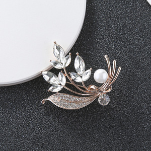 Popular Rhinestone Wheat Ear Brooch <b>Wedding</b> Engagement Gold Plated Alloy Customized Design Women's Corsage <b>Accessories</b> - Product Image 6