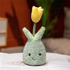 8 couleurs, fleurs de tulipes créatives en peluche de coton vert, jouet en peluche, nouveau design, simulation réaliste, décoration d'étagère - Product Image 6