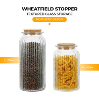 Recipiente de vidrio para alimentos con tapa de madera de acacia, sellado al vacío sin Bpa hermético, almacenamiento reutilizable para cocina, arroz, nueces, alimentos secos