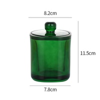 Bougie parfumée de luxe en verre transparent vert bleu carré pour mariage et Noël, avec couvercle en verre résistant à la chaleur et écologique