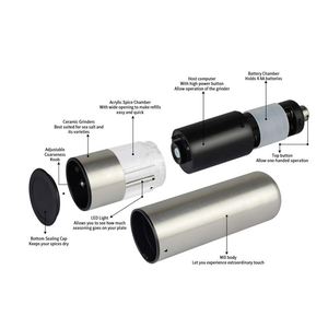 ชุดเครื่องบดเกลือและพริกไทยอัตโนมัติ สแตนเลส สตีล ขายส่ง ฟรี OEM - Product Image 6
