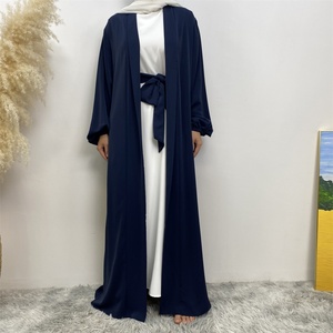 1876# Best Sale Women Abaya Simplicity Solid Color Big Border Elastic Cuff With Side <b>Pockets</b> Versatile Cardigan 13 Colors - Product Image 4