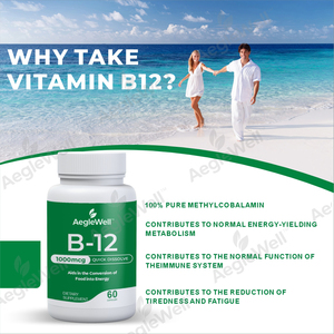 Suplementos Alimenticios Aeglewell Foods, Metil <span class=keywords><strong>B</strong></span>-12, Metilcobalamina 1,000 Mcg, Cápsulas de Vitamina B12 - Product Image 5