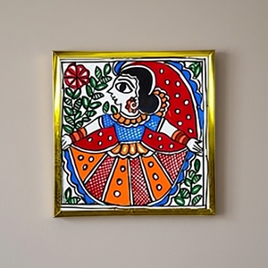 Peinture artisanale sur métal, peinture traditionnelle Madhubani du Bihar, art populaire Mithila, décoration murale 3D complète, Ojistha Industries, modèle 360 1 - Product Image 5