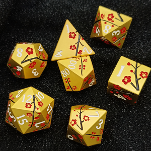 Ensemble de dés à 7 pièces en alliage de zinc, faits à la main, peints à la main, personnalisés, pour jeux de rôle D&D, pour adultes, par Feeron - Product Image 6
