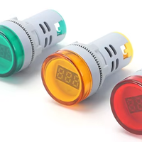 Luz de Señalización Industrial Multicolor de 22 mm con Montaje en Panel IP55, Indicador de Voltaje LED con Pantalla Digital, Voltímetro