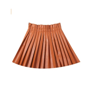 OEM Custom Absolve Cleaning Jupes plissées synthétiques à volants en cuir PU pour filles Modèles de jupes courtes en tricot extensibles - Product Image 3