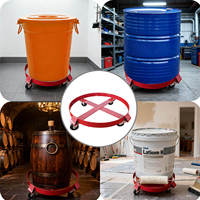 Chariot à fûts d'huile de 210 litres, construction en acier allié extra robuste, fonctionnement silencieux, roues pivotantes pour le transport de conteneurs d'ingrédients