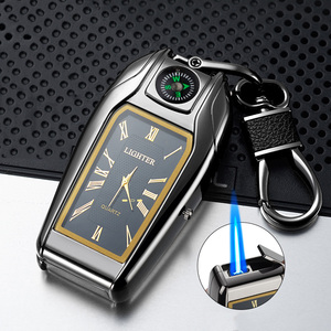 Briquet multifonctionnel avec logo personnalisé, briquet à flamme jet créatif avec boussole, dispositif de charge pour cadeau de Noël - Product Image 1