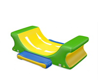 Vente en gros : Toboggan aquatique gonflable commercial 3x4x1.3m, parc aquatique Rock and Roll, parcours d'obstacles flottant pour piscine et lac
