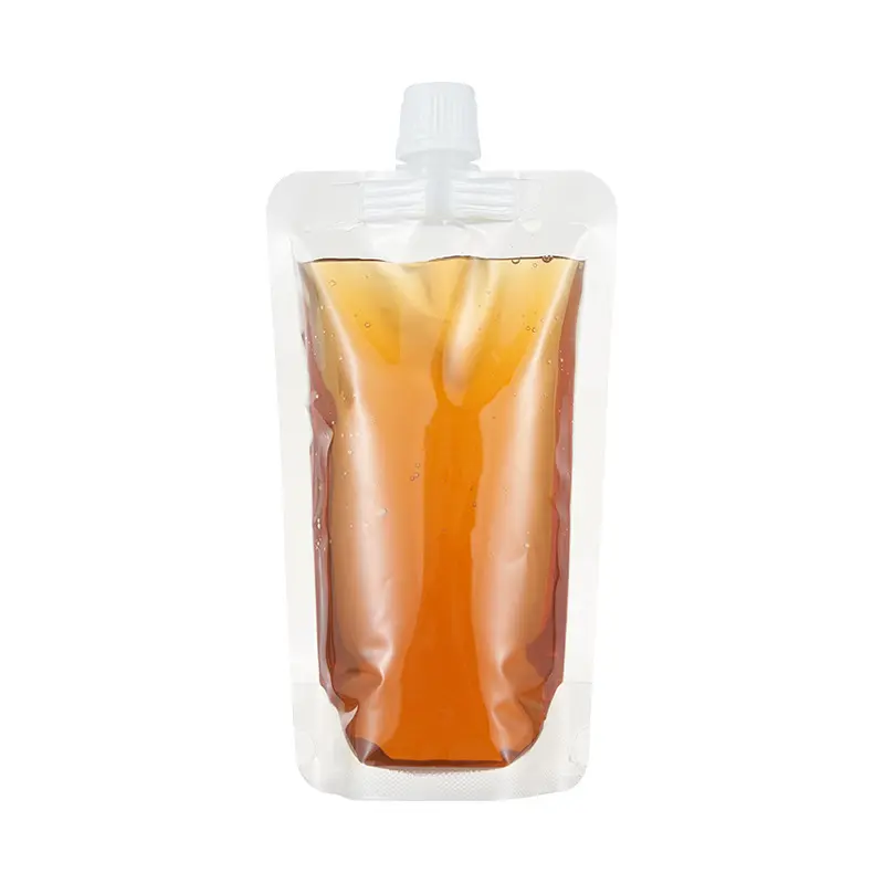 Einweg suppe Soja milchsaft Getränk zum Mitnehmen Flüssige Plastiktüte Transparente Stand Up Ausguss tasche
