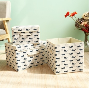 Caja Organizadora de Ropa Plegable de Algodón y Lino Estilo Japonés, Directo de Fábrica, Tapa Reforzada, Capacidad 20L-30L, Antipolvo - Product Image 1