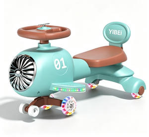 Offre Spéciale : Porteur Enfant Garçon en Plastique, Modèle <span class=keywords><strong>Avion</strong></span>, Quatre Roues, Fonction Wiggle, Démarrage à Bouton Unique, Musique et Lumières, Roues Silencieuses Clignotantes, Anti-Renversement - Product Image 1