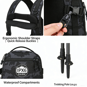 Sac à dos camouflage multifonctionnel, sac bandoulière personnalisé avec logo, sac à bandoulière imperméable pour les sports de plein air, la chasse et les voyages - Product Image 6
