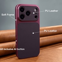 Étui de protection antichoc en cuir PU de luxe personnalisé avec logo pour iPhone 18 17 16 15 14 Pro Max Plus, protection intégrale de l'appareil photo