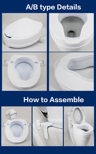 Siège de <span class=keywords><strong>toilette</strong></span> surélevé de 4 pouces avec couvercle Rehausseur de siège d'assistance de <span class=keywords><strong>toilette</strong></span> - Product Image 4