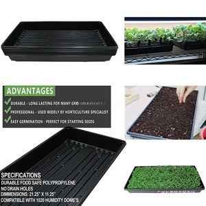 Bac à semis rectangulaire en plastique noir 1025352839 pour jardinage domestique, à poser au sol, avec fond anti-fuite - Product Image 4