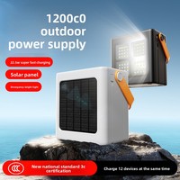 Batterie solaire portable grande capacité 120000mAh en plastique avec lumière LED, câble Type-C, chargeur d'urgence extérieur 22.5W