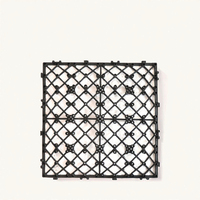 Dalles de terrasse en WPC modernes et durables, à emboîtement, avec sous-couche en grille plastique, finition mate, 300x300 mm, pour hôtel, appartement, extérieur/intérieur