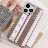 Coque de téléphone en résine époxy à la mode pour iphone16 16pro 16pm 15 15promax/14Promax/14pro 14/13 13pro 12 11 coque à bords argentés galvanisés