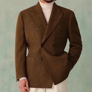 1930s Thickened 430g 100% Wool Suit Men's retro vintage four button wool suit jacket Autumn/Winter Double Row Peak Lapel Suit