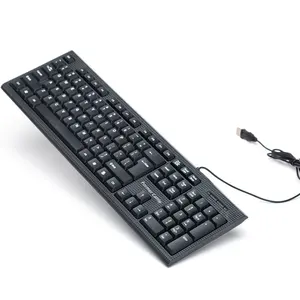 Çin'de yapılan K618 su geçirmez tasarım 104 tuşları HD karakterler USB kablolu klavye dizüstü masaüstü bilgisayar için