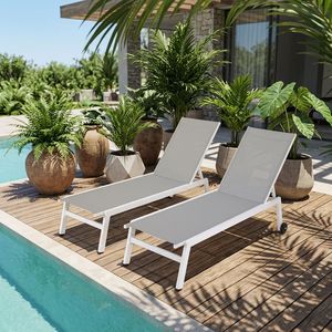 Chaise longue de jardin pliable moderne en métal pour hôtel commercial populaire, idéale pour l'extérieur - Product Image 5