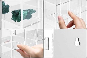 Boîte de <span class=keywords><strong>collection</strong></span> en acrylique réglable <span class=keywords><strong>Vitrine</strong></span> de roche transparente Pierres de flèche en miroir Titulaire d'objets de <span class=keywords><strong>collection</strong></span> en cristal minéral - Product Image 6
