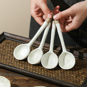 Cuillères <span class=keywords><strong>à</strong></span> long manche Yurtrain modèle CDS0070, vaisselle de restaurant, <span class=keywords><strong>porcelaine</strong></span>, style Japandi, écologiques, compatibles lave-vaisselle - Product Image 3