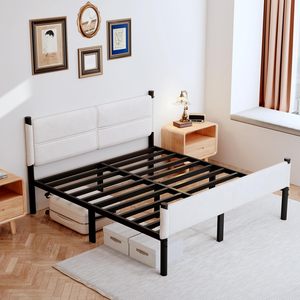 โครง<span class=keywords><strong>เตียง</strong></span>โลหะปรับระดับได้ หัวเตียงนุ่มหรูหรา พร้อมพื้นที่เก็บของ รองรับน้ำหนักได้มาก ประกอบง่าย เหมาะสำหรับอพาร์ทเมนต์และวิลล่า - Product Image 4