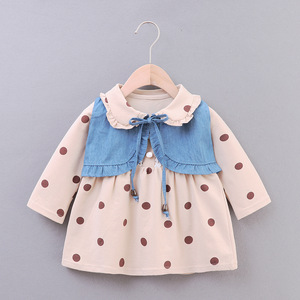 Otoño Punto 2pcs 3 años Bebé Ropa niños niñas vestido de <span class=keywords><strong>denim</strong></span> - Product Image 1