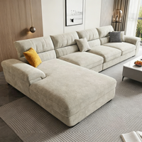 Canapé d'angle en tissu chenille de luxe moderne et minimaliste, avec housse amovible et lavable, pour salon, modèle Ruisha