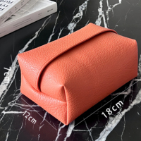 Boîte d'emballage en cuir avec logo imprimé personnalisé, boîte à mouchoirs de luxe portable pour bureau, porte-serviettes en PU, impression numérique, forme personnalisée