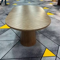 Nouvelle table à manger extensible de luxe en bois, mobilier de salle à manger, ensemble de table à manger ovale, table à manger en bois MDF