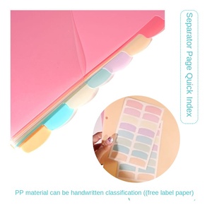 Sản phẩm lưu Trữ Màu ba lỗ mới sáng tạo trang chỉ mục phân loại Macaron Túi bảo vệ tài liệu màu - Product Image 4