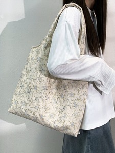 Bolso de Mano Creativo de Verano, Estilo Casual Vintage, Portátil, de Gran Capacidad, de Algodón con Estampado Floral - Product Image 1