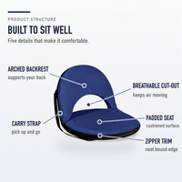 Chaise pliante de sol moderne, inclinable et rembourrée, pour la méditation, la lecture, les jeux, l'intérieur, l'extérieur, le camping, couleur bleue