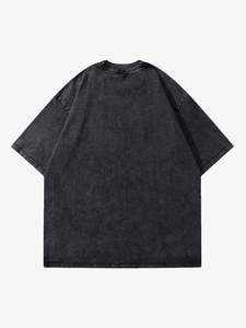 T-shirt noir surdimensionné pour homme avec imprimé panthère, style streetwear, manches courtes, col rond, jersey de coton, logo The One sur le devant - Product Image 2