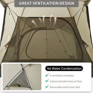 Carpa <span class=keywords><strong>de</strong></span> <span class=keywords><strong>4</strong></span> Estaciones OEM con Orificio <span class=keywords><strong>para</strong></span> Estufa, Ligera, Impermeable 3000mm, Ideal <span class=keywords><strong>para</strong></span> Campismo, Senderismo y Montañismo en Invierno - Product Image 4